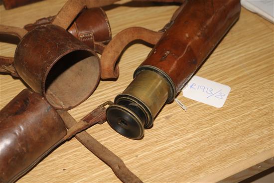 A 19th century leather cased telescope